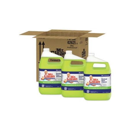 Proctgambl Mr. Clean, Finished Floor Cleaner, Lemon Scent, One Gallon Bottle, 3PK 02621CT